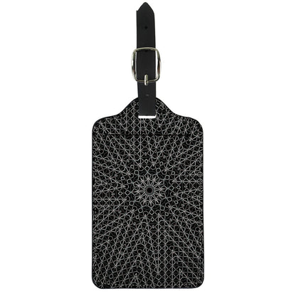 Black And White Kaleidoscope Print Luggage Tag