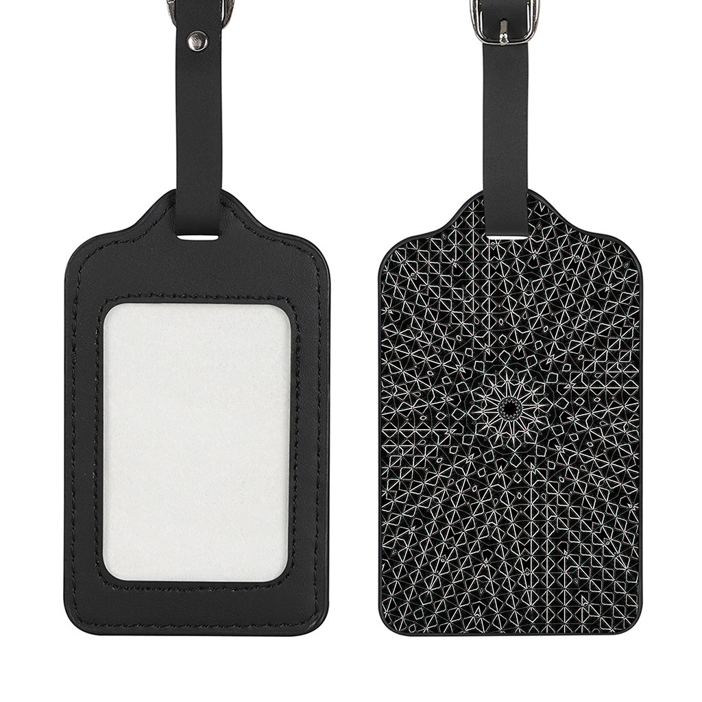 Black And White Kaleidoscope Print Luggage Tag