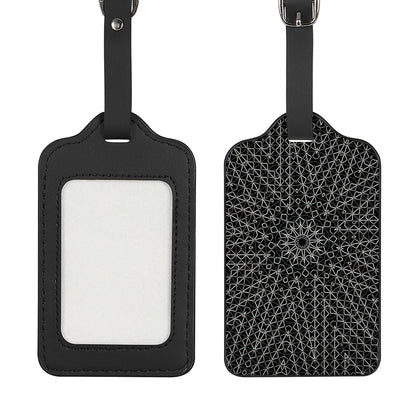 Black And White Kaleidoscope Print Luggage Tag