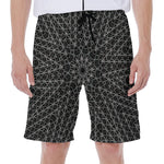 Black And White Kaleidoscope Print Men's Beach Shorts
