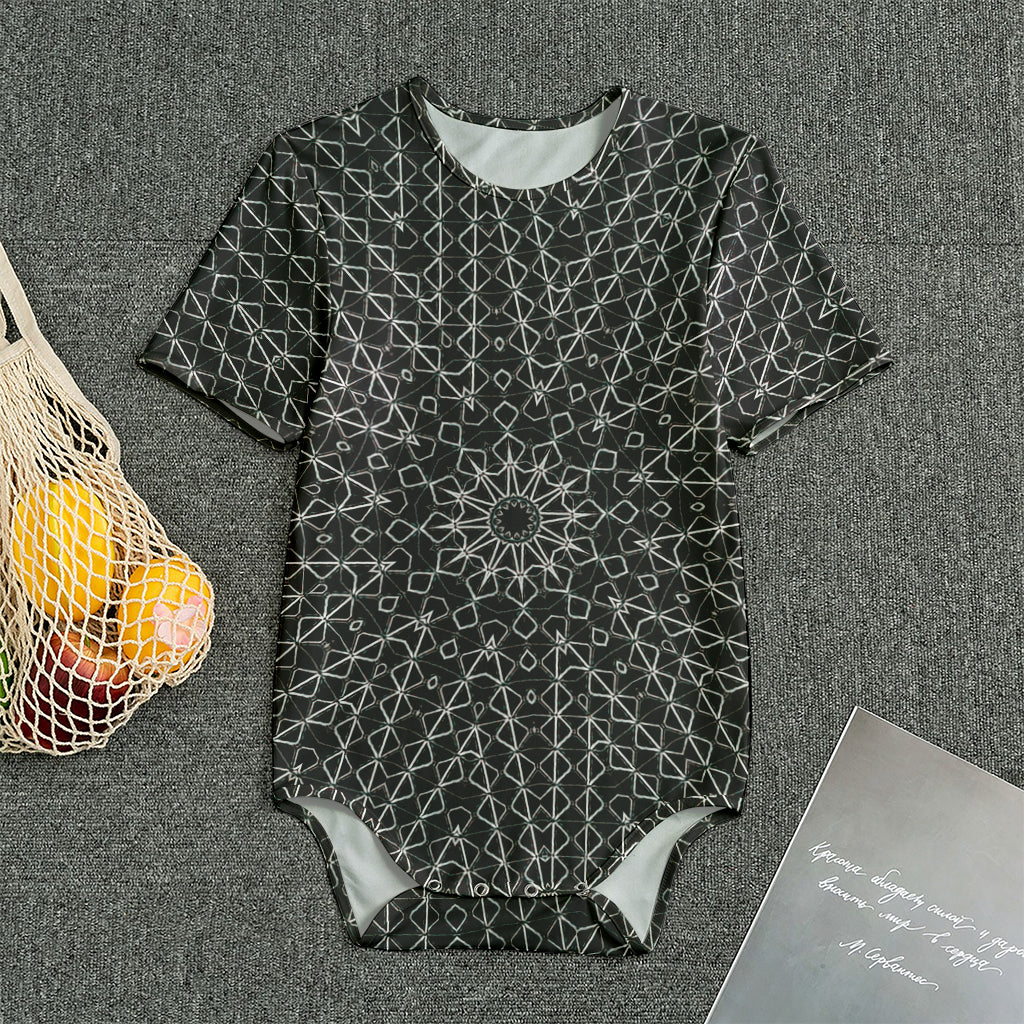 Black And White Kaleidoscope Print Men's Bodysuit