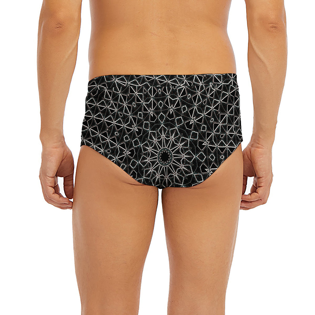 Black And White Kaleidoscope Print Men's Briefs