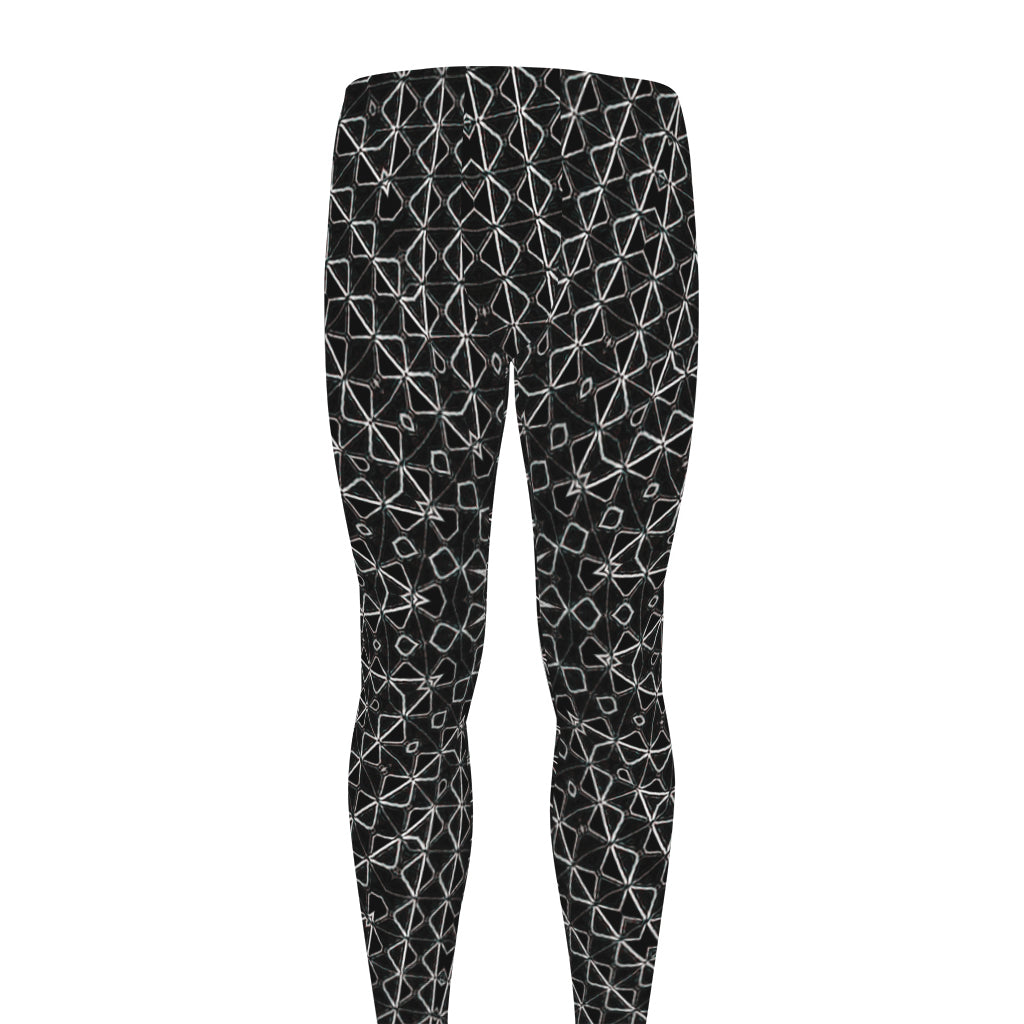 Black And White Kaleidoscope Print Men's leggings