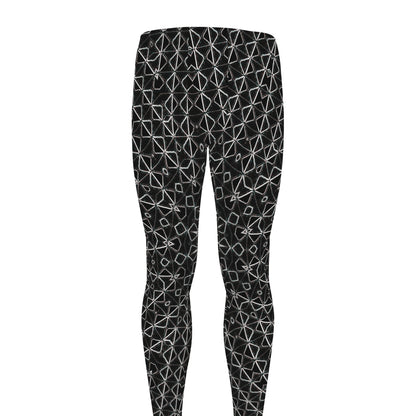Black And White Kaleidoscope Print Men's leggings