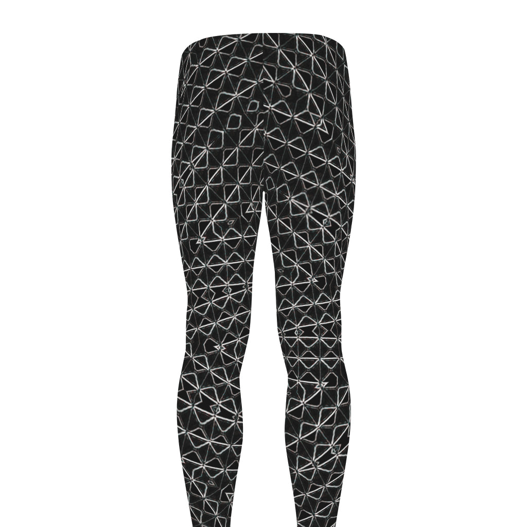 Black And White Kaleidoscope Print Men's leggings