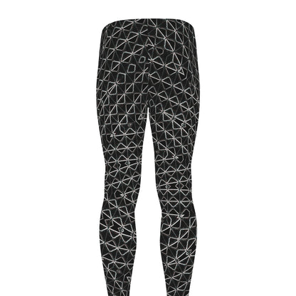 Black And White Kaleidoscope Print Men's leggings