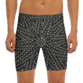 Black And White Kaleidoscope Print Men's Long Boxer Briefs