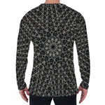 Black And White Kaleidoscope Print Men's Long Sleeve T-Shirt
