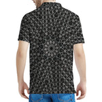 Black And White Kaleidoscope Print Men's Polo Shirt