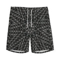Black And White Kaleidoscope Print Men's Athletic Shorts