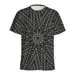 Black And White Kaleidoscope Print Men's Sports T-Shirt