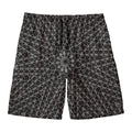 Black And White Kaleidoscope Print Men's Swim Trunks