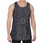 Black And White Kaleidoscope Print Men's Velvet Tank Top