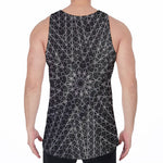 Black And White Kaleidoscope Print Men's Velvet Tank Top