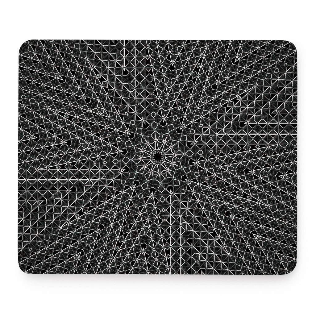 Black And White Kaleidoscope Print Mouse Pad