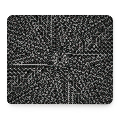 Black And White Kaleidoscope Print Mouse Pad