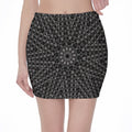 Black And White Kaleidoscope Print Pencil Mini Skirt