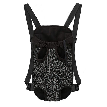 Black And White Kaleidoscope Print Pet Carrier Backpack