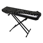 Black And White Kaleidoscope Print Piano Keyboard Cover