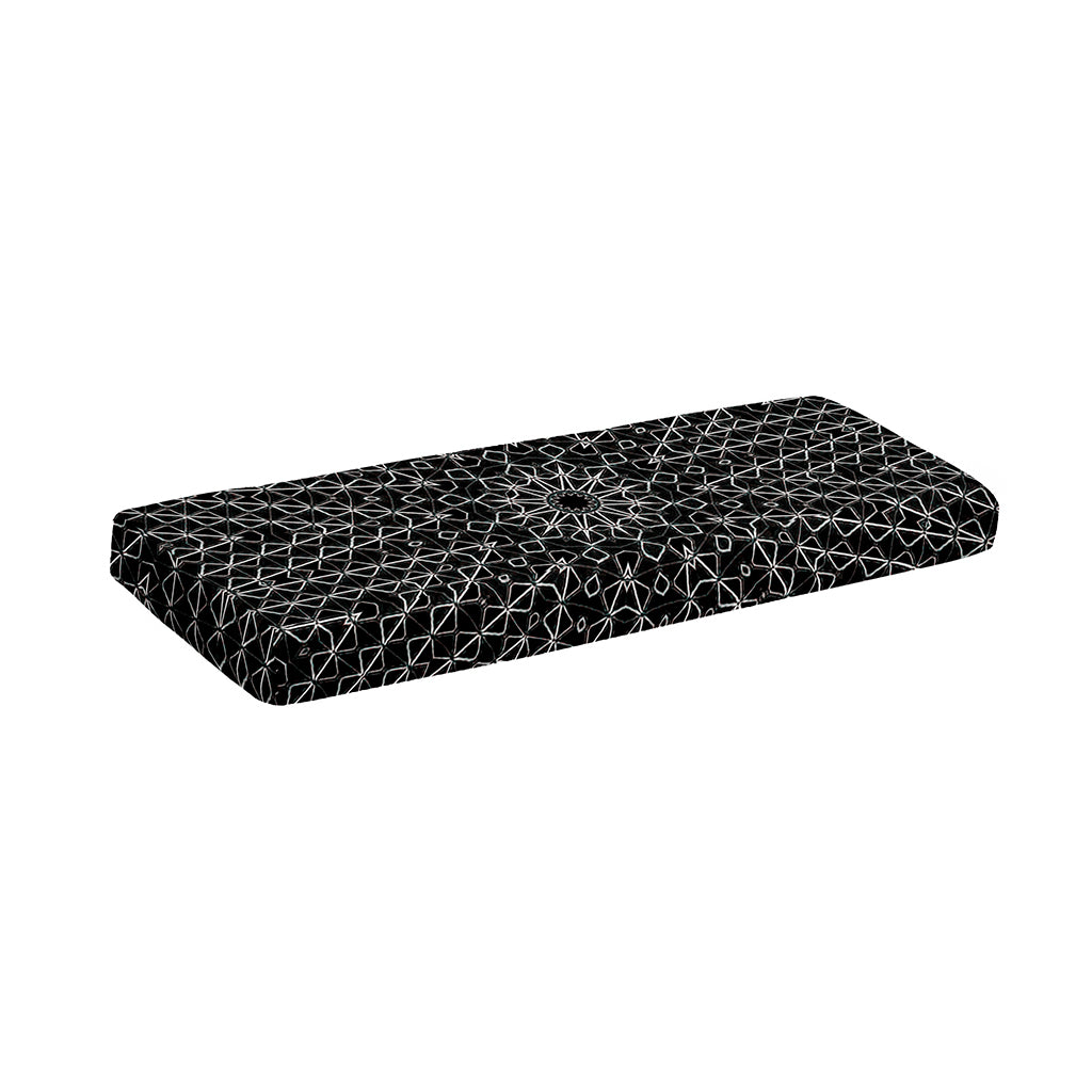 Black And White Kaleidoscope Print Piano Keyboard Cover