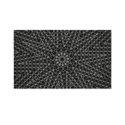 Black And White Kaleidoscope Print Polyester Flag