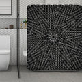 Black And White Kaleidoscope Print Polyester Shower Curtain