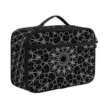 Black And White Kaleidoscope Print Portable Lunch Bag