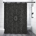 Black And White Kaleidoscope Print Premium Shower Curtain