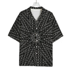 Black And White Kaleidoscope Print Rayon Hawaiian Shirt