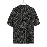 Black And White Kaleidoscope Print Rayon Hawaiian Shirt