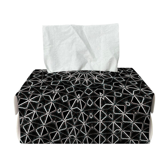 Black And White Kaleidoscope Print Rectangle Tissue Box Cover