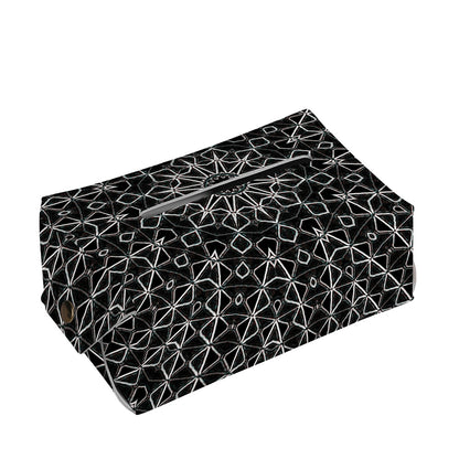 Black And White Kaleidoscope Print Rectangle Tissue Box Cover