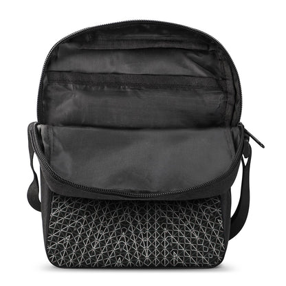 Black And White Kaleidoscope Print Rectangular Crossbody Bag