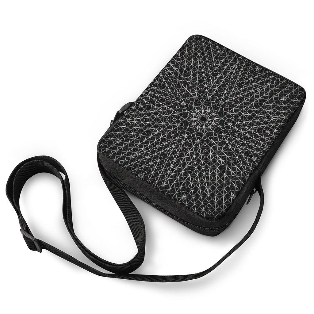 Black And White Kaleidoscope Print Rectangular Crossbody Bag