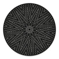 Black And White Kaleidoscope Print Round Floor Mat