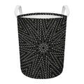 Black And White Kaleidoscope Print Round Laundry Basket
