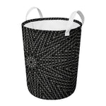 Black And White Kaleidoscope Print Round Laundry Basket