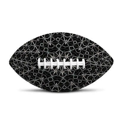 Black And White Kaleidoscope Print Rugby Ball