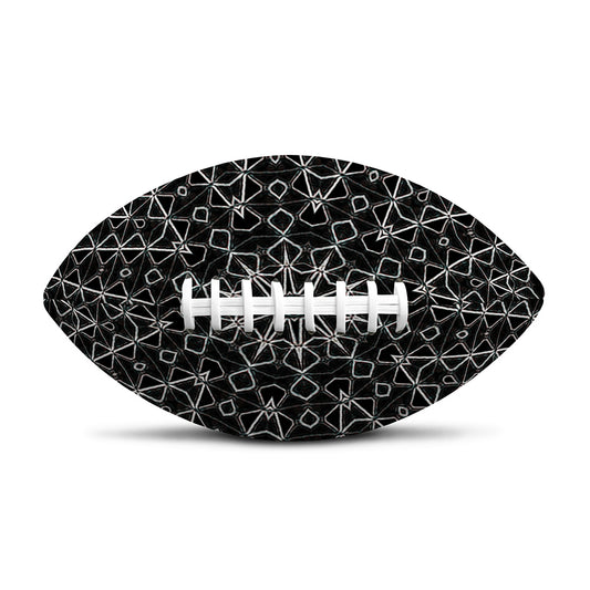 Black And White Kaleidoscope Print Rugby Ball