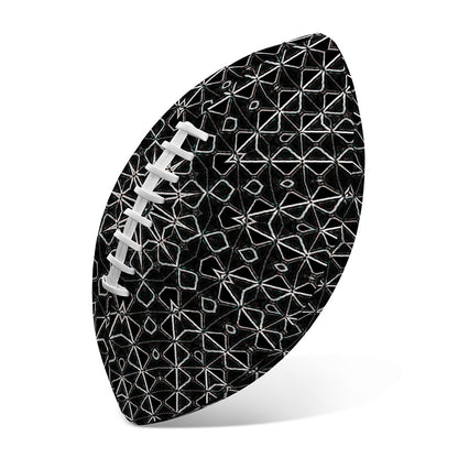 Black And White Kaleidoscope Print Rugby Ball