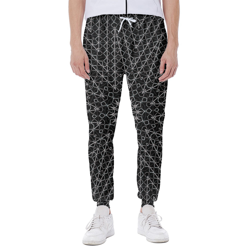 Black And White Kaleidoscope Print Scuba Joggers