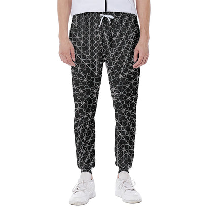 Black And White Kaleidoscope Print Scuba Joggers