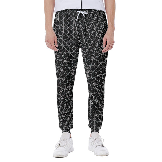 Black And White Kaleidoscope Print Scuba Joggers