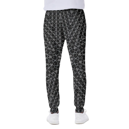 Black And White Kaleidoscope Print Scuba Joggers