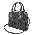 Black And White Kaleidoscope Print Shoulder Handbag