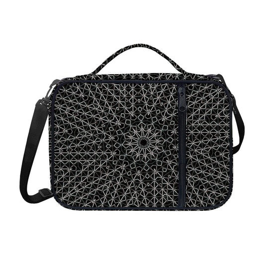 Black And White Kaleidoscope Print Shoulder Strap Bible Bag