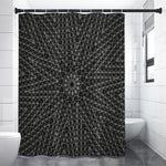 Black And White Kaleidoscope Print Shower Curtain