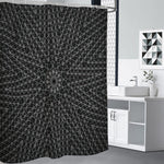 Black And White Kaleidoscope Print Shower Curtain