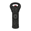 Black And White Kaleidoscope Print Single Neoprene Wine Tote