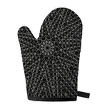 Black And White Kaleidoscope Print Single Oven Mitt